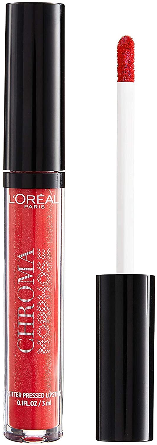 L'Oreal Paris Chroma Morphose Glitter-Pressed Lipstick 01 Vamp Queen