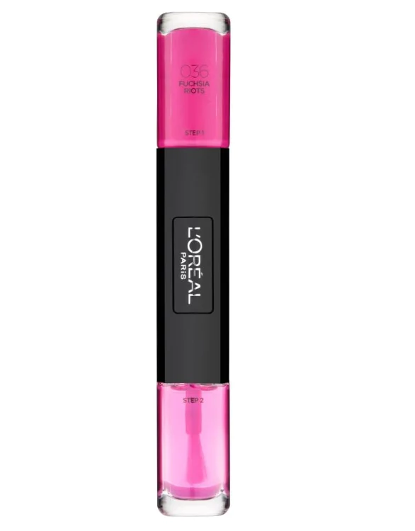 L'Oreal Paris Infaillible Duo Nail Polish 036 Fuchsia Riots *See Description*