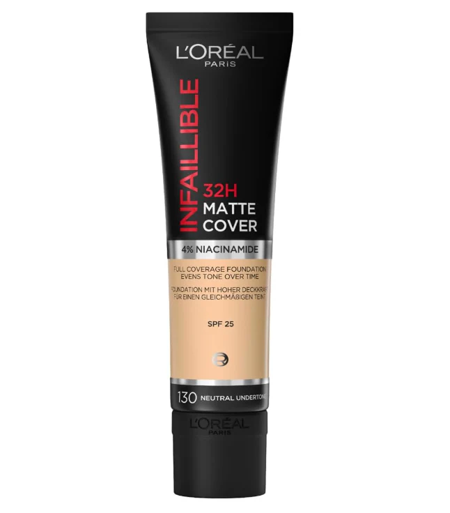 L'Oreal Paris Infallible 32HR Matte Cover Foundation 130 Neutral Undertone