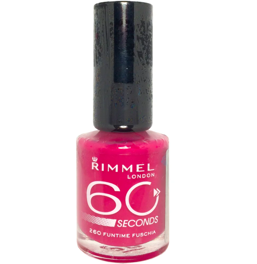 Rimmel London 60 Seconds Super Shine Nail Polish 260 Funtime Fuchsia