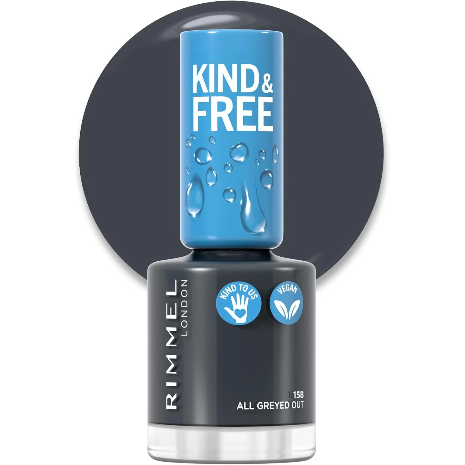 Rimmel London Kind & Free Nail Polish 158 All Greyed Out