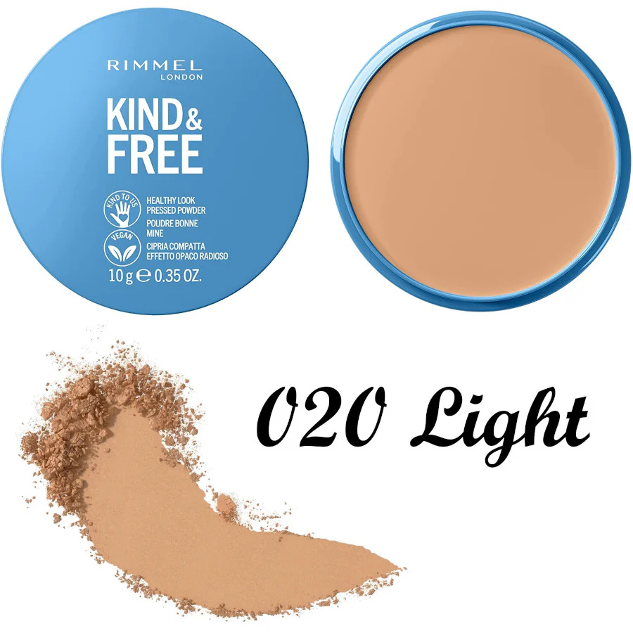 Rimmel London Kind & Free Natural Finish Pressed Powder 020 Light